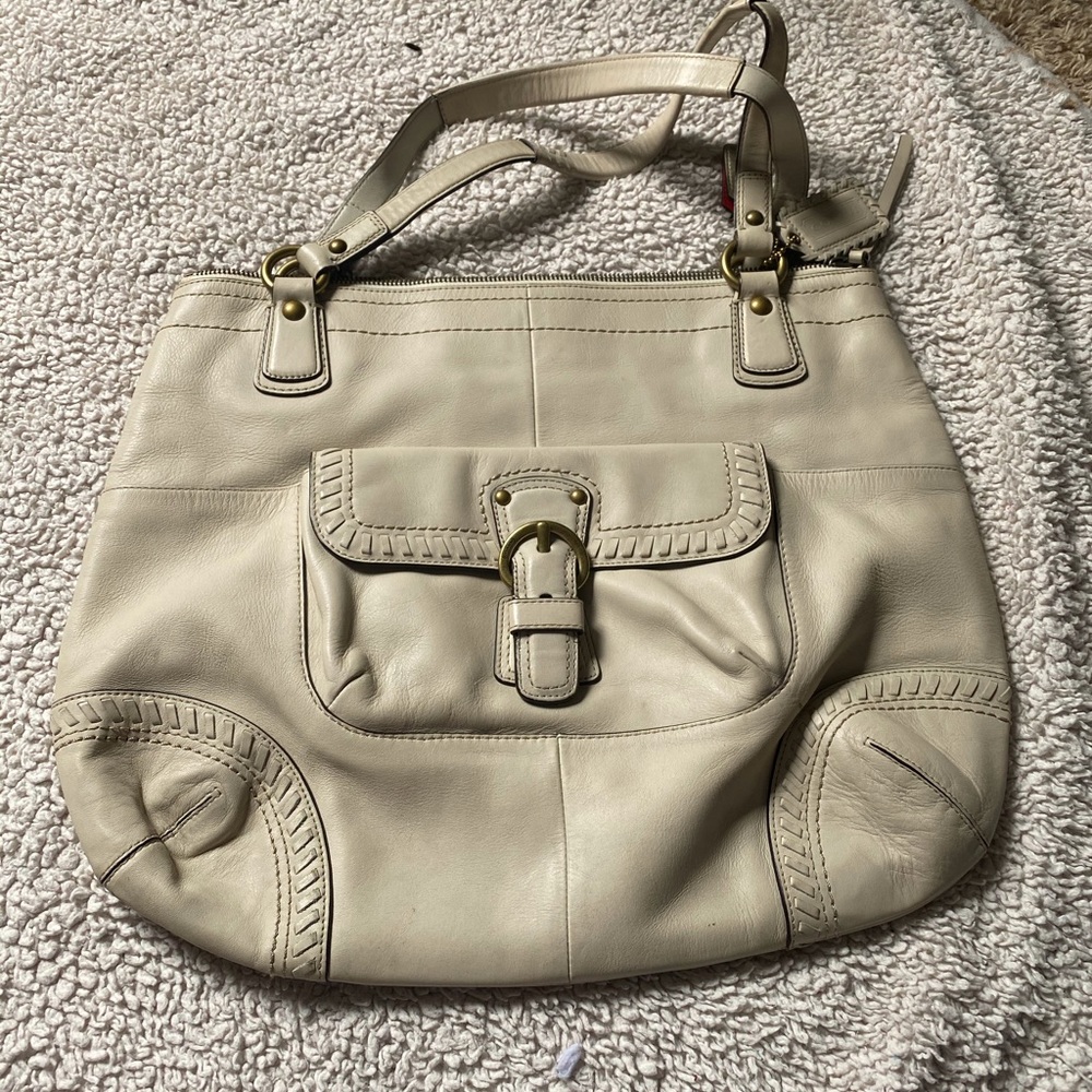 Bone Color Coach Handbag
